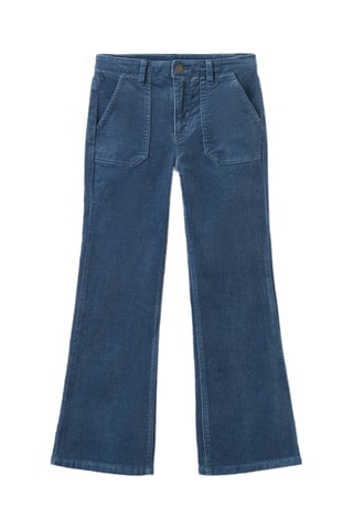 Pantalon flare effet velours - Bleu