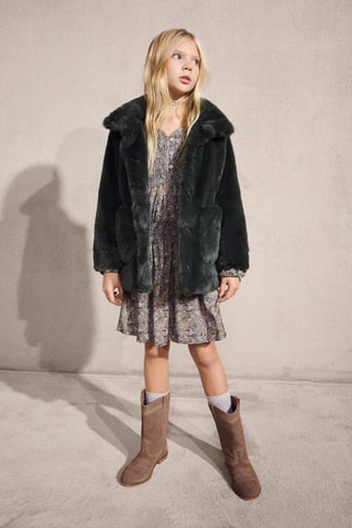 Manteau fausse fourrure - Vert