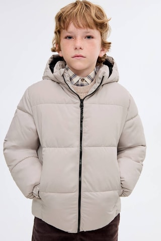 Anorak matelassé à capuche - Beige