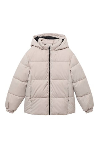 Anorak matelassé à capuche - Beige