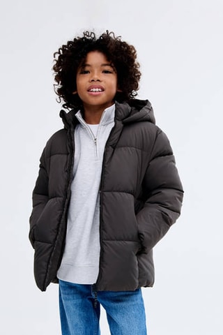 Anorak matelassé à capuche - Gris