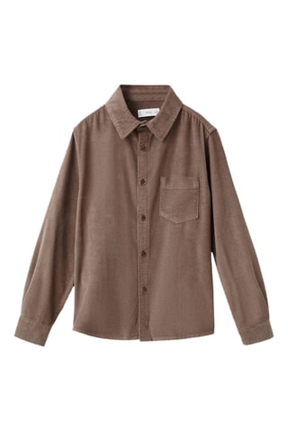 Chemise velours côtelé regular fit - Marron