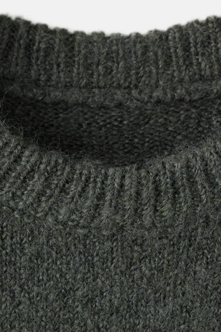 Pull brodé animal - Vert foncé