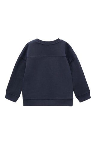 Sweat brodé et imprimé - Bleu marine