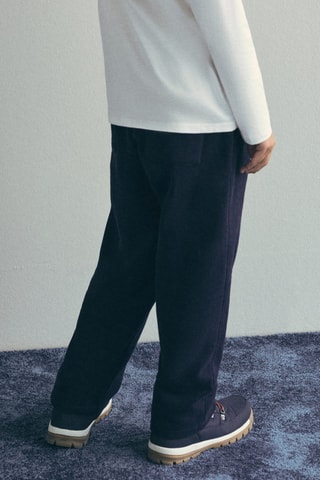 Jogging coton taille élastique - Bleu marine
