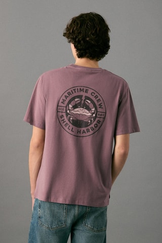 T-shirt en coton imprimé - Bordeaux