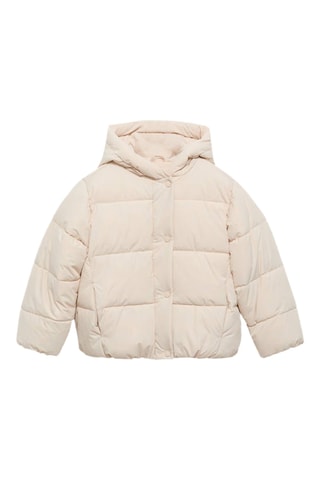 Manteau capuche doublure matelassée - Beige