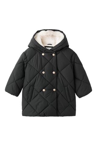 Anorak long fausse fourrure intérieur - Noir