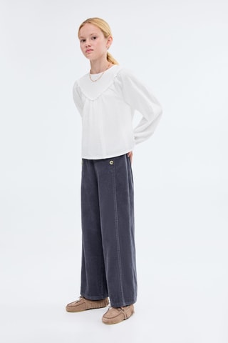 Blouse détails dentelle - Blanc
