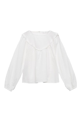Blouse détails dentelle - Blanc