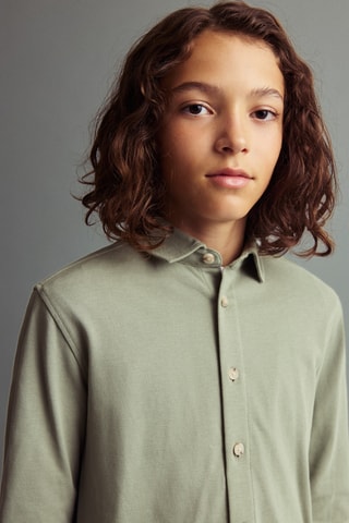 Chemise maille coton - Vert