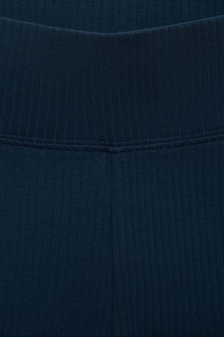 Legging maille côtelée coton - Bleu marine