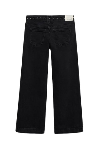 Jean taille basse à clous - Noir
