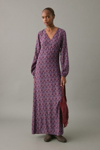 Robe imprimée Lurex - Violet
