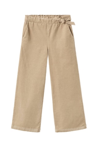 Pantalon style jupe-culotte velours milleraies - Marron