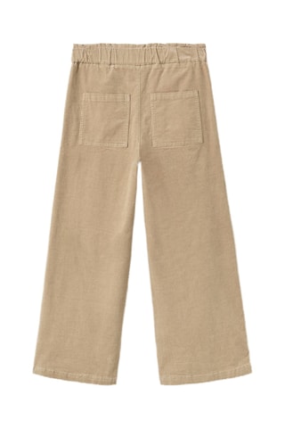 Pantalon style jupe-culotte velours milleraies - Marron