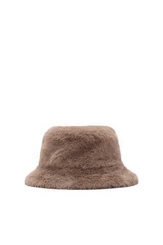 Bonnet imitation fourrure - Marron