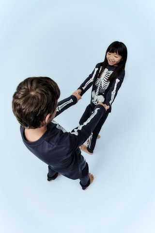 Pyjama squelette phosphorescent - Anthracite