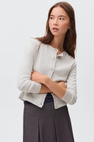 Cardigan maille boutons - Gris clair