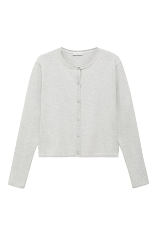 Cardigan maille boutons - Gris clair