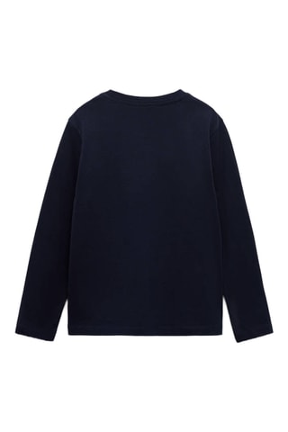 T-shirt manches longues poche - Bleu marine