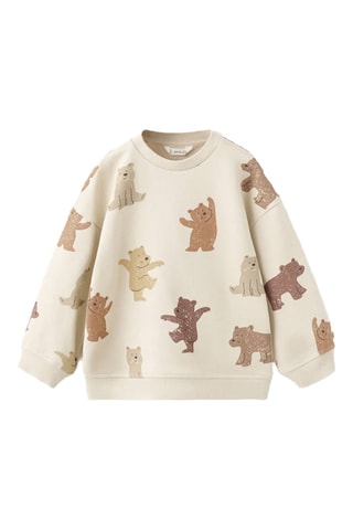 Sweat-shirt imprimé ours - Beige