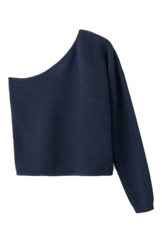 Pull-over maille asymétrique - Bleu marine