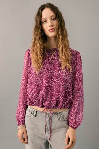 Blouse en imprimé paisley - Rouge
