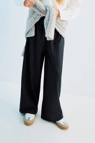 Pantalon rayé lurex - Gris