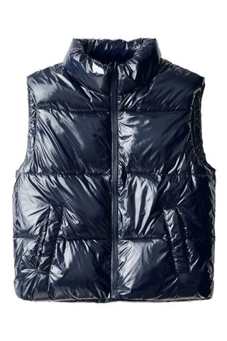 Gilet matelassé brillant - Bleu marine