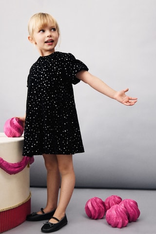 Robe courte à paillettes - Noir