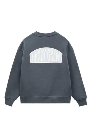 Sweat-shirt coton imprimé - Gris foncé