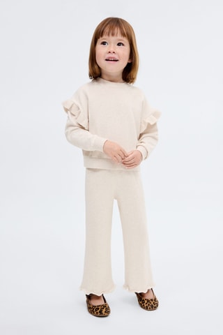 Pantalon maille coton - Beige