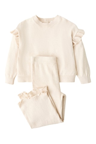 Pantalon maille coton - Beige