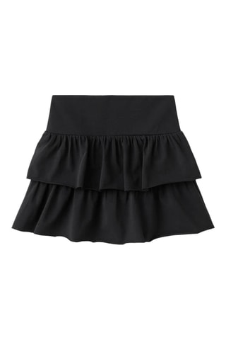 Jupe coton volants - Noir