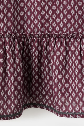 Robe imprimée volantée - Bordeaux