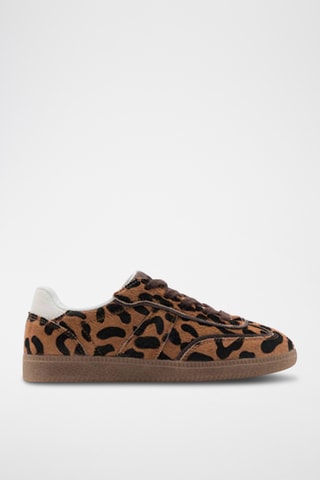 Baskets en cuir léopard - Noir