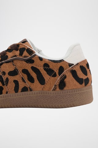 Baskets en cuir léopard - Noir