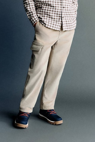 Pantalon cargo velours côtelé - Beige