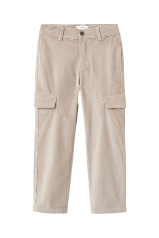 Pantalon cargo velours côtelé - Beige