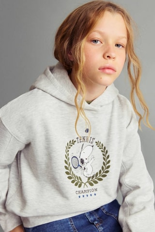 Sweat-shirt imprimé Snoopy - Gris clair