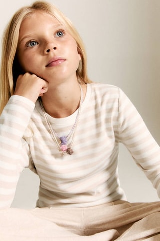 T-shirt essentiel rayé - Beige