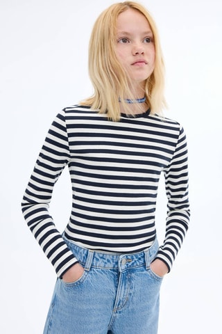 T-shirt essentiel rayé - Bleu marine