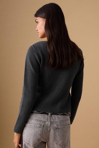 Cardigan maille boutons - Gris