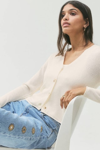 Cardigan maille fine - Beige