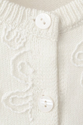 Cardigan maille brodé - Blanc