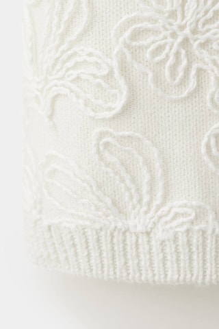 Cardigan maille brodé - Blanc
