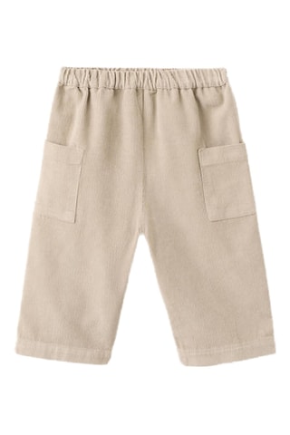 Pantalon velours côtelé wideleg - Beige
