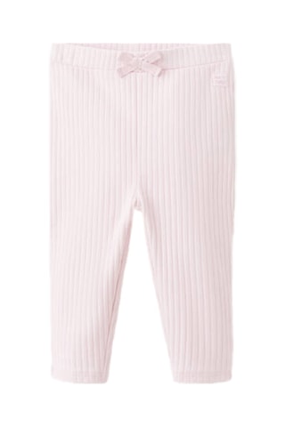 Leggings en maille côtelée à nœud - Rose