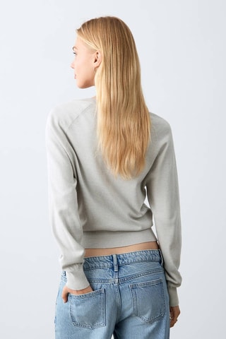 Pull-over maille à nœud - Gris